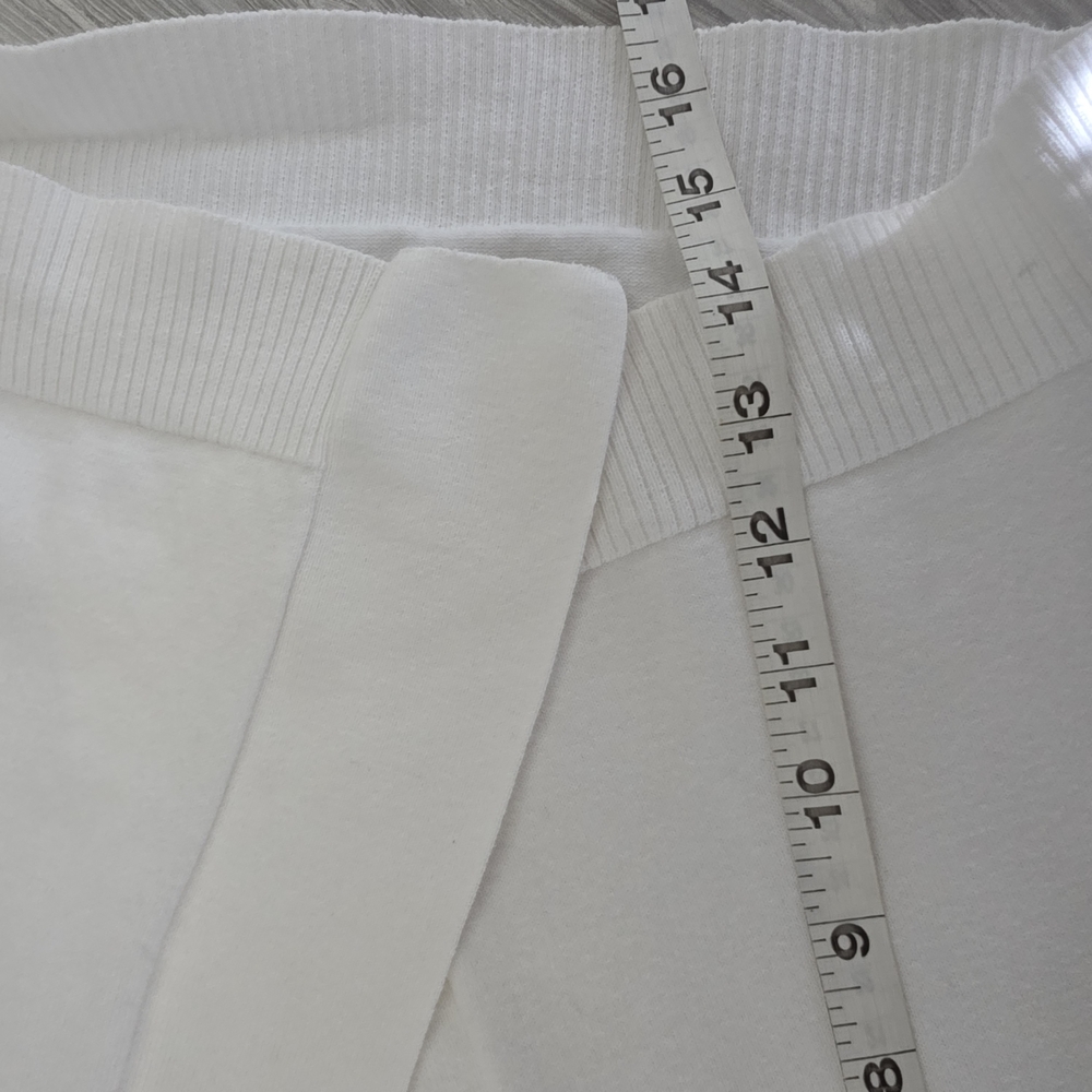 Calvin Klein White Cropped Open Front Cardigan - Picture 4 of 6